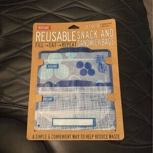 Russ Reusable Blue Snack and Sandwich Bags - Set of 4